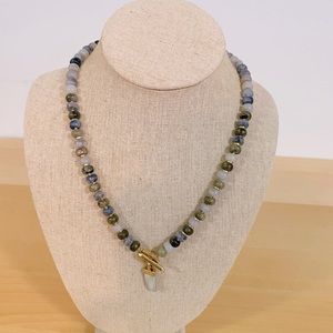 Modern Bohemian Beaded Necklace - Grey